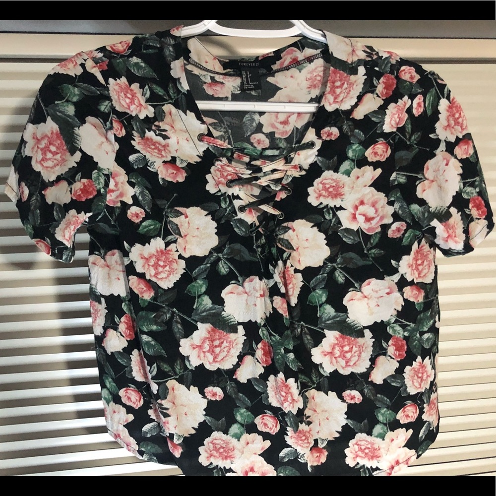 black floral top